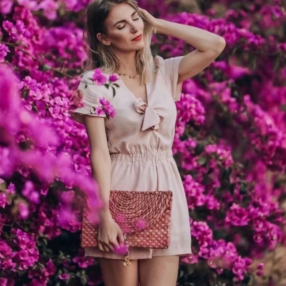 Zara Blush Pink Short Sleeve Ruffled Romper